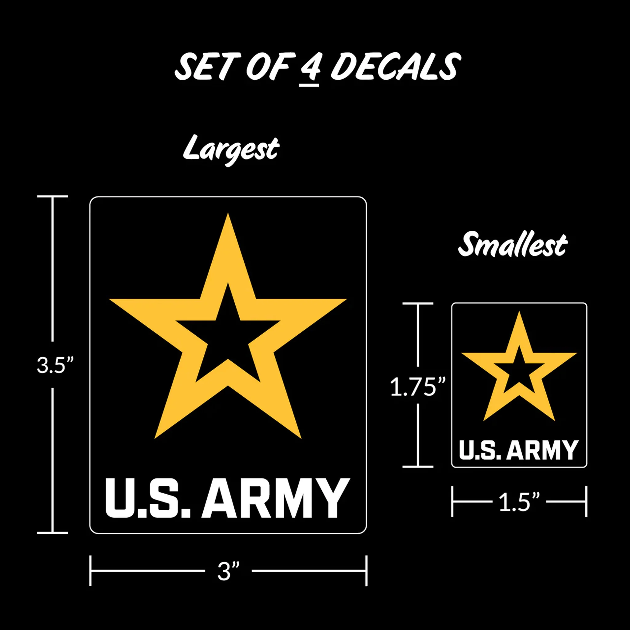 United States Army Set of 4 Vinyl Stickers - Image 3