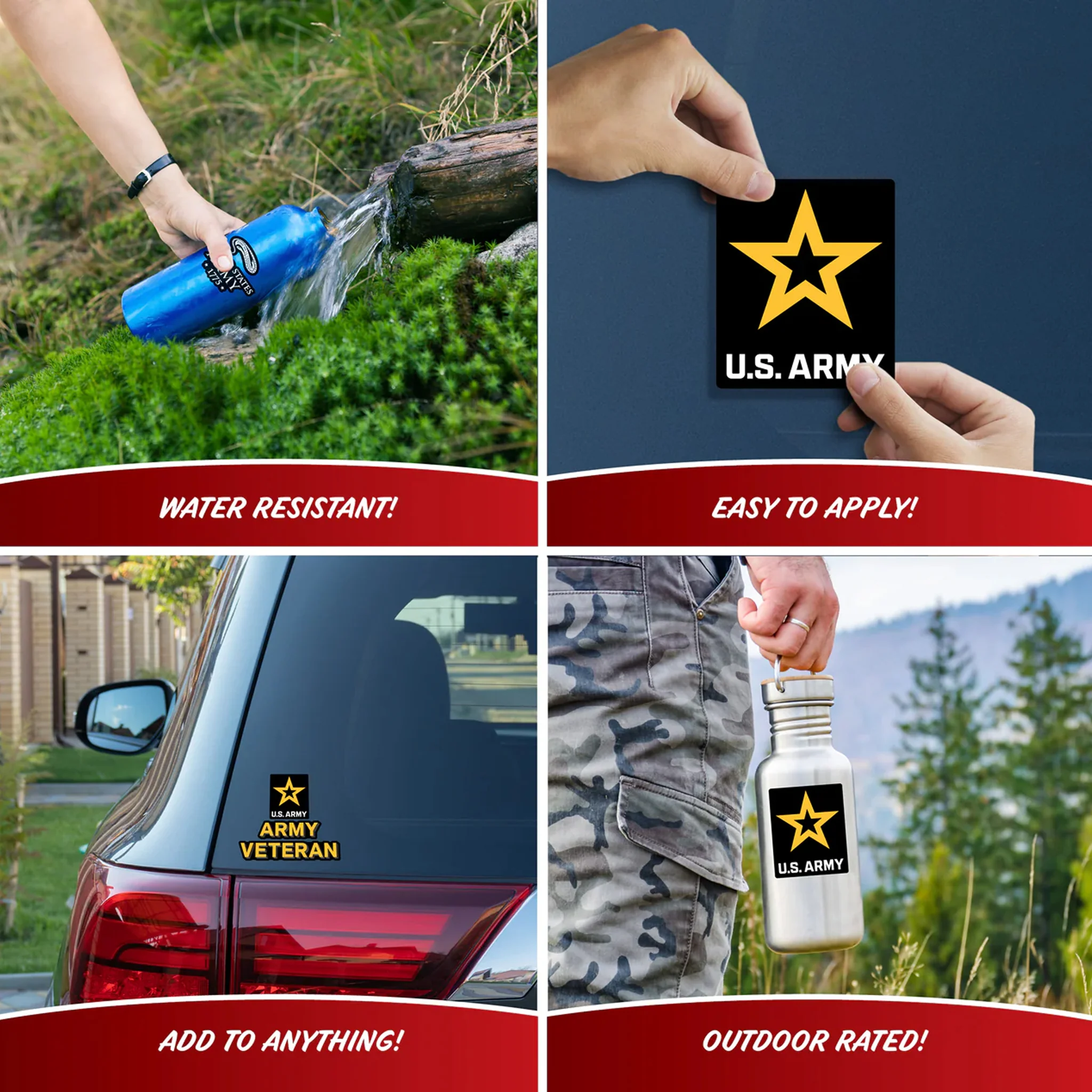United States Army Veteran Set of 4 Vinyl Stickers - Image 4