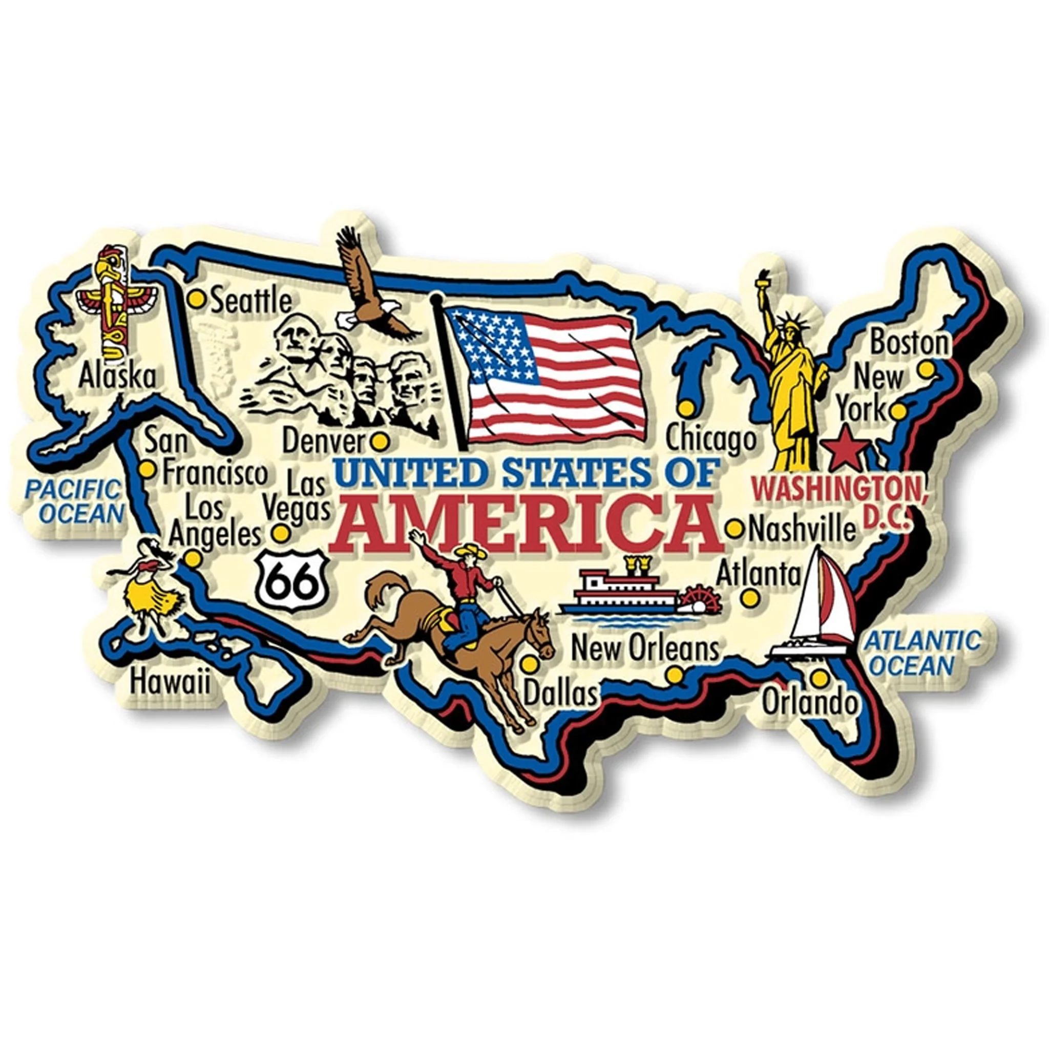 United States Country Map Magnet