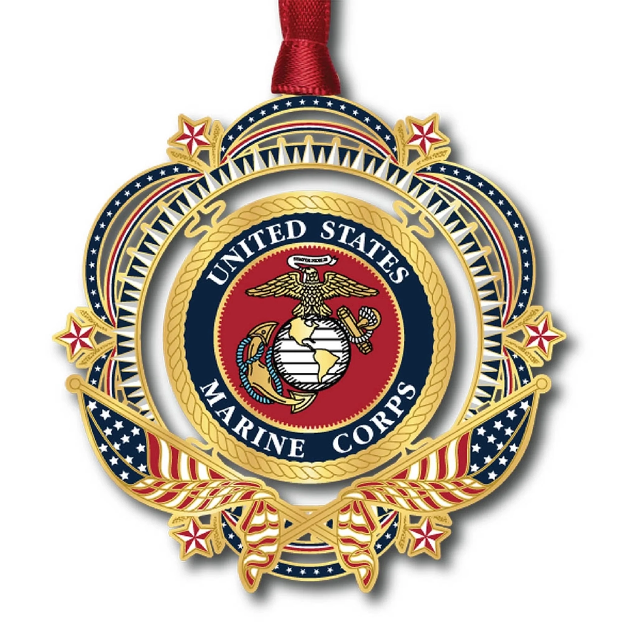 United States Marine Corps Patriotic Brass Ornament