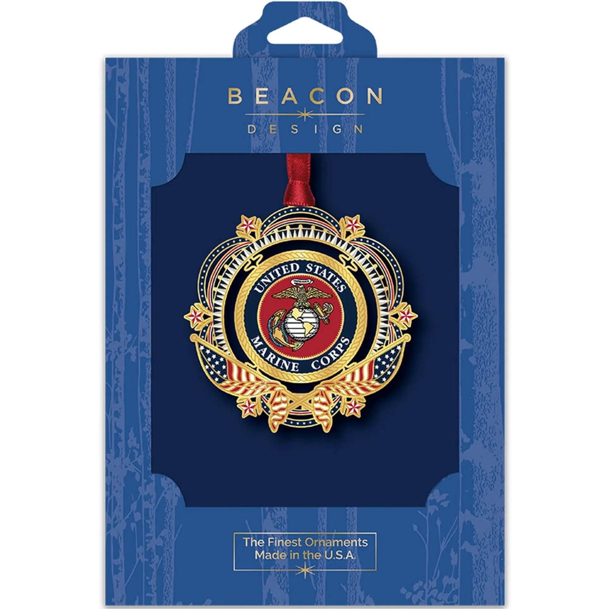 United States Marine Corps Patriotic Brass Ornament - Image 2