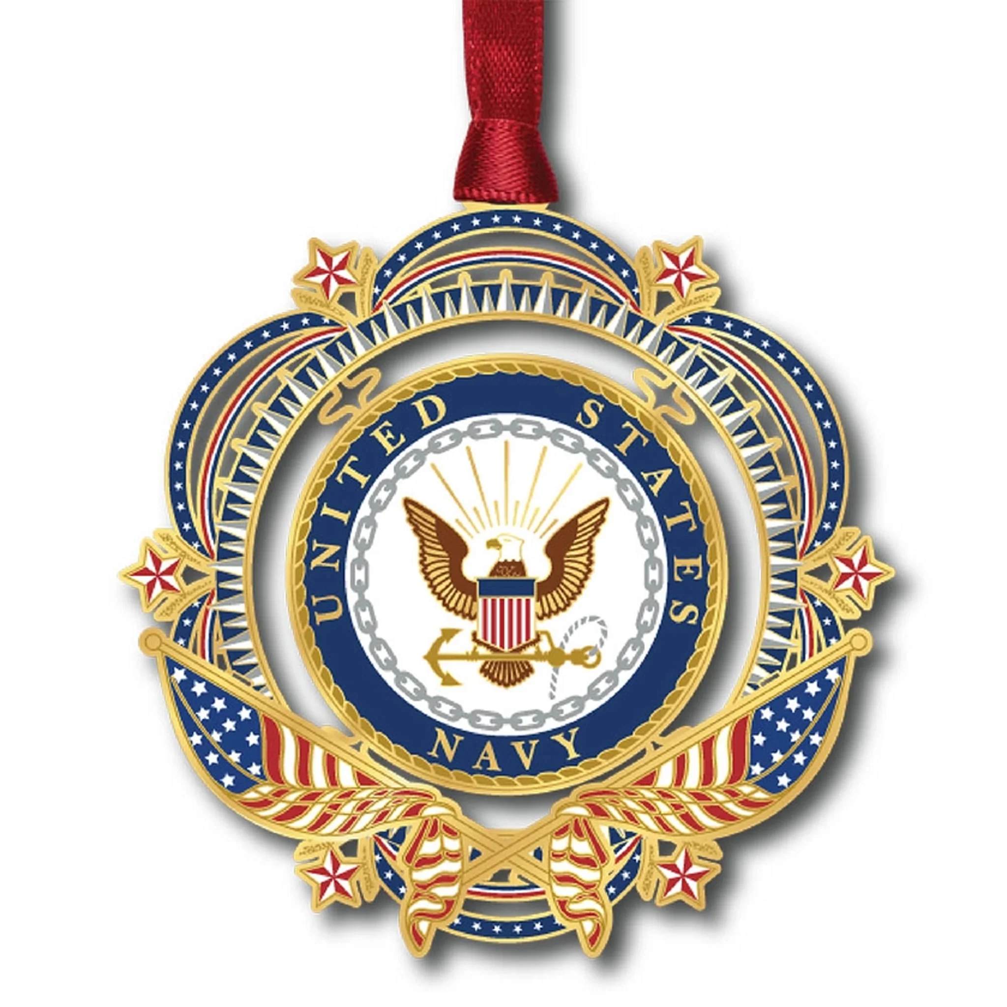 United States Navy Patriotic Brass Ornament
