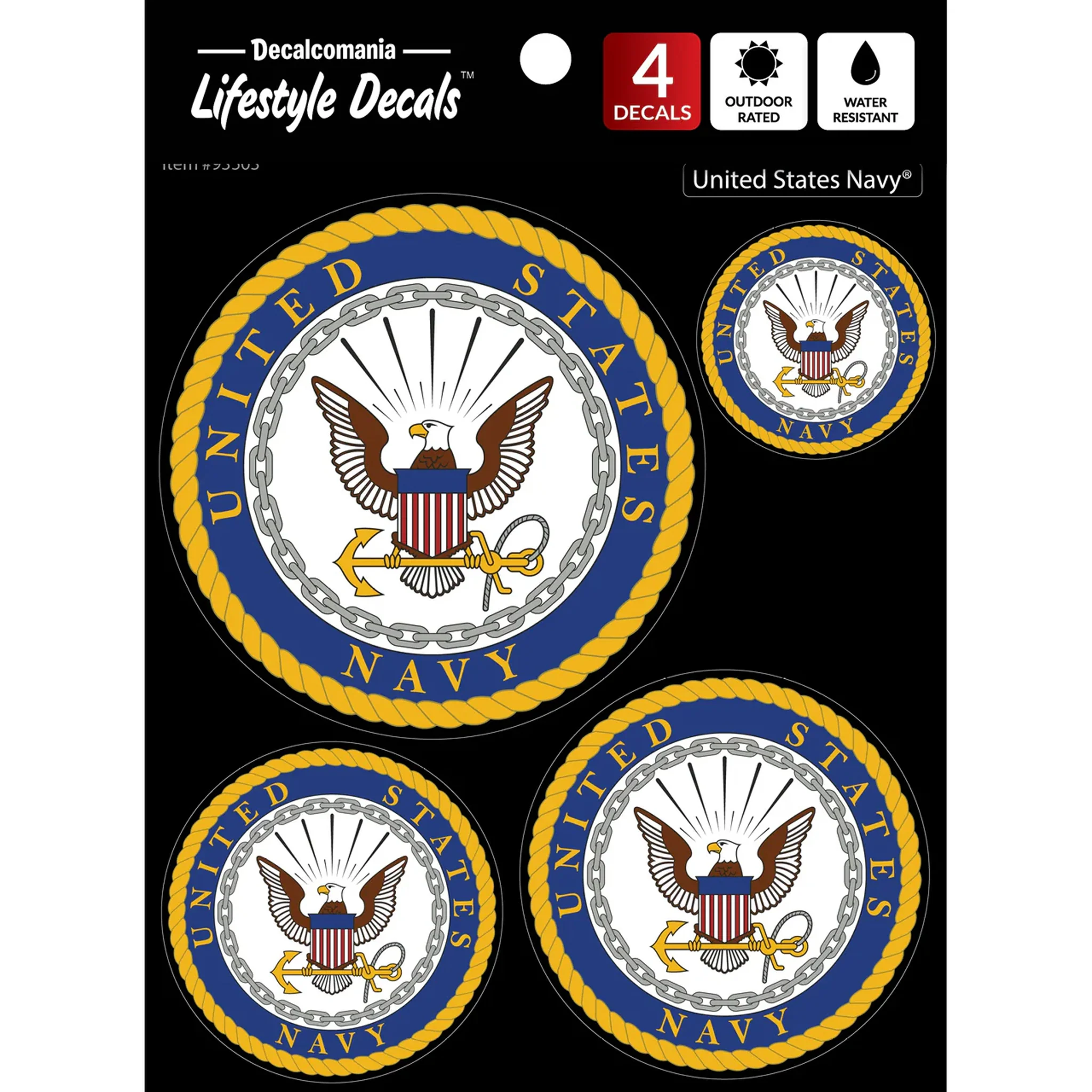 United States Navy Set of 4 Vinyl Stickers - Image 2