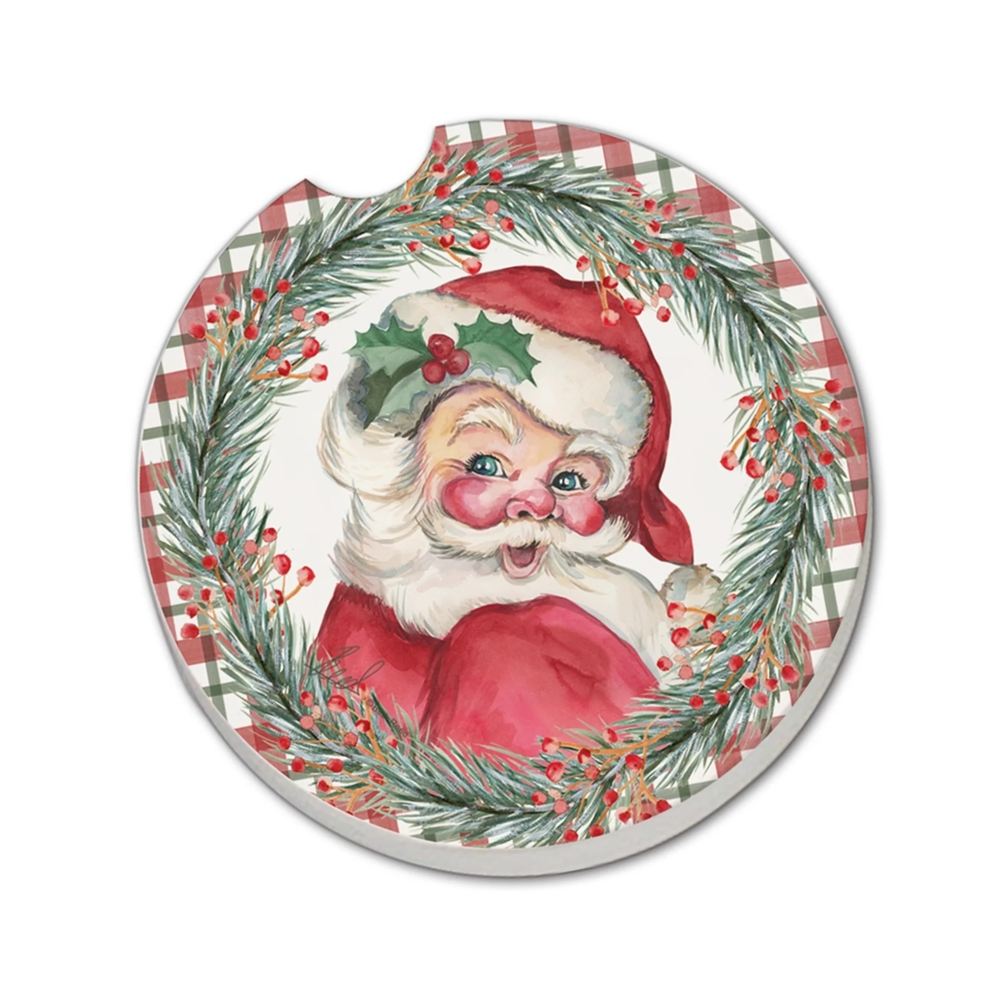 Vintage Santa Absorbent Stone Car Coaster