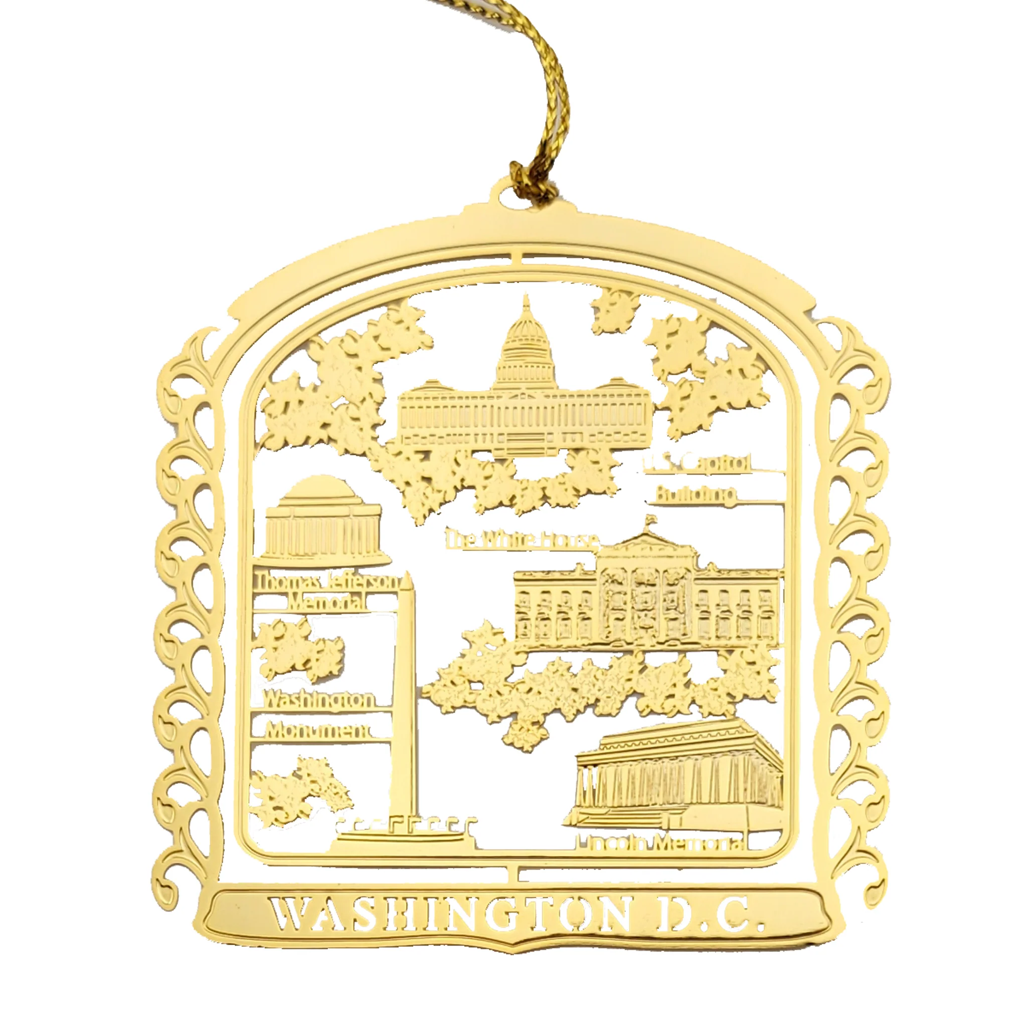 Washington DC Collage Brass Ornament