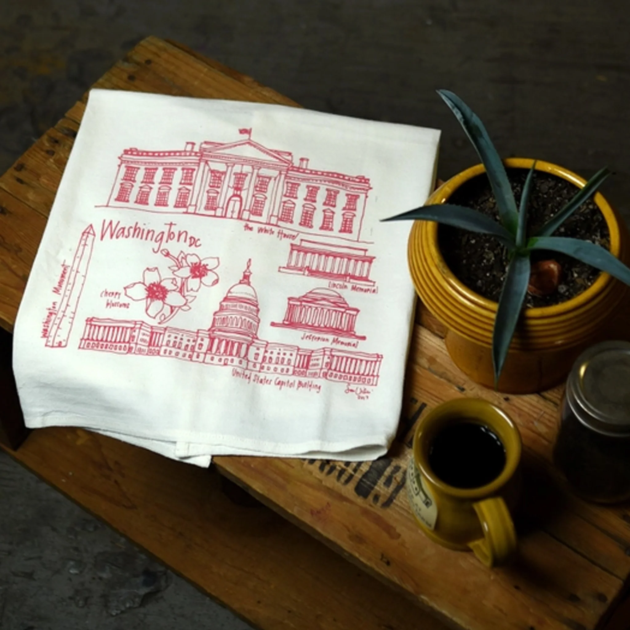 Washington DC Landmarks Kitchen Flour Sack Towel - Image 2