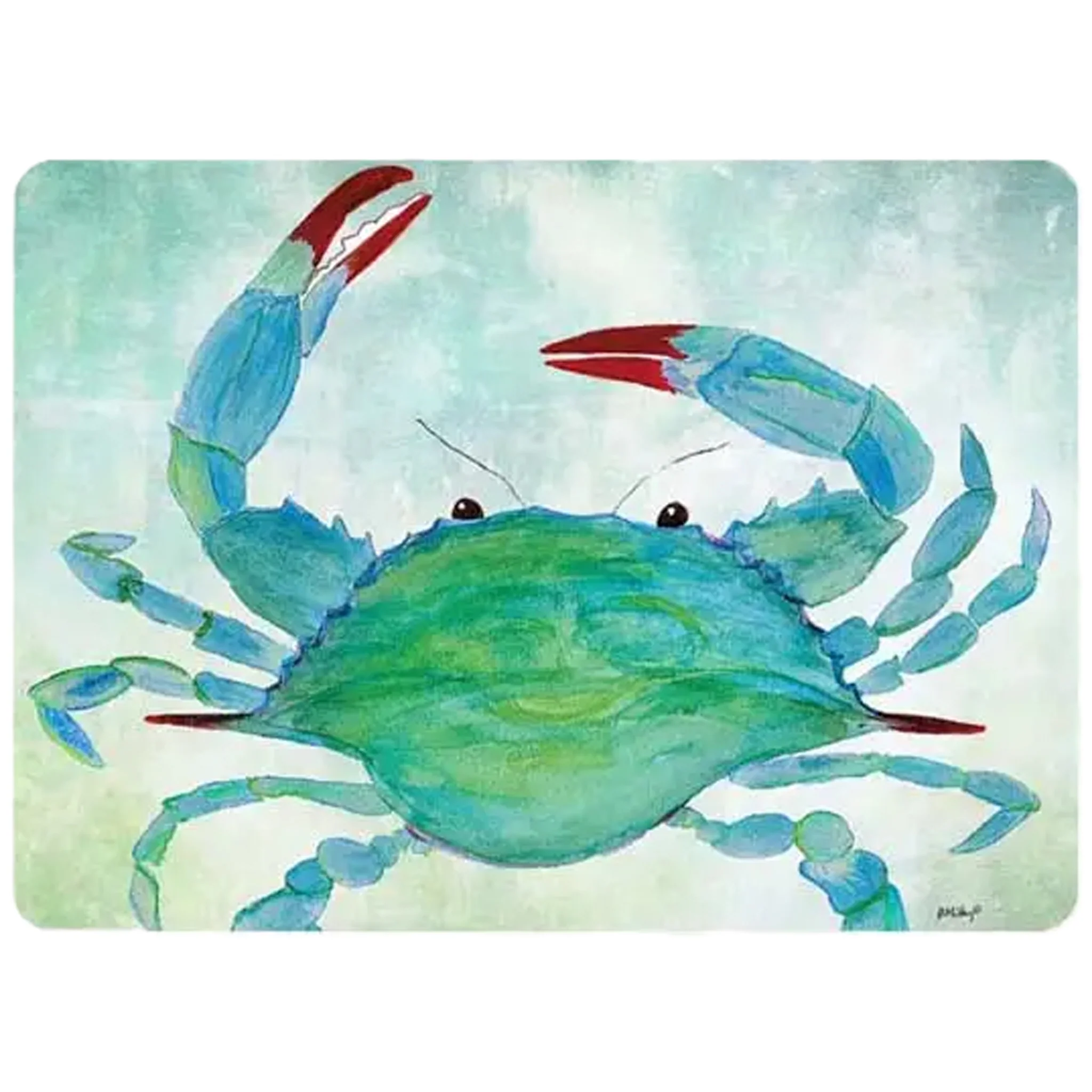Watercolor Crab Glass Cutting Board