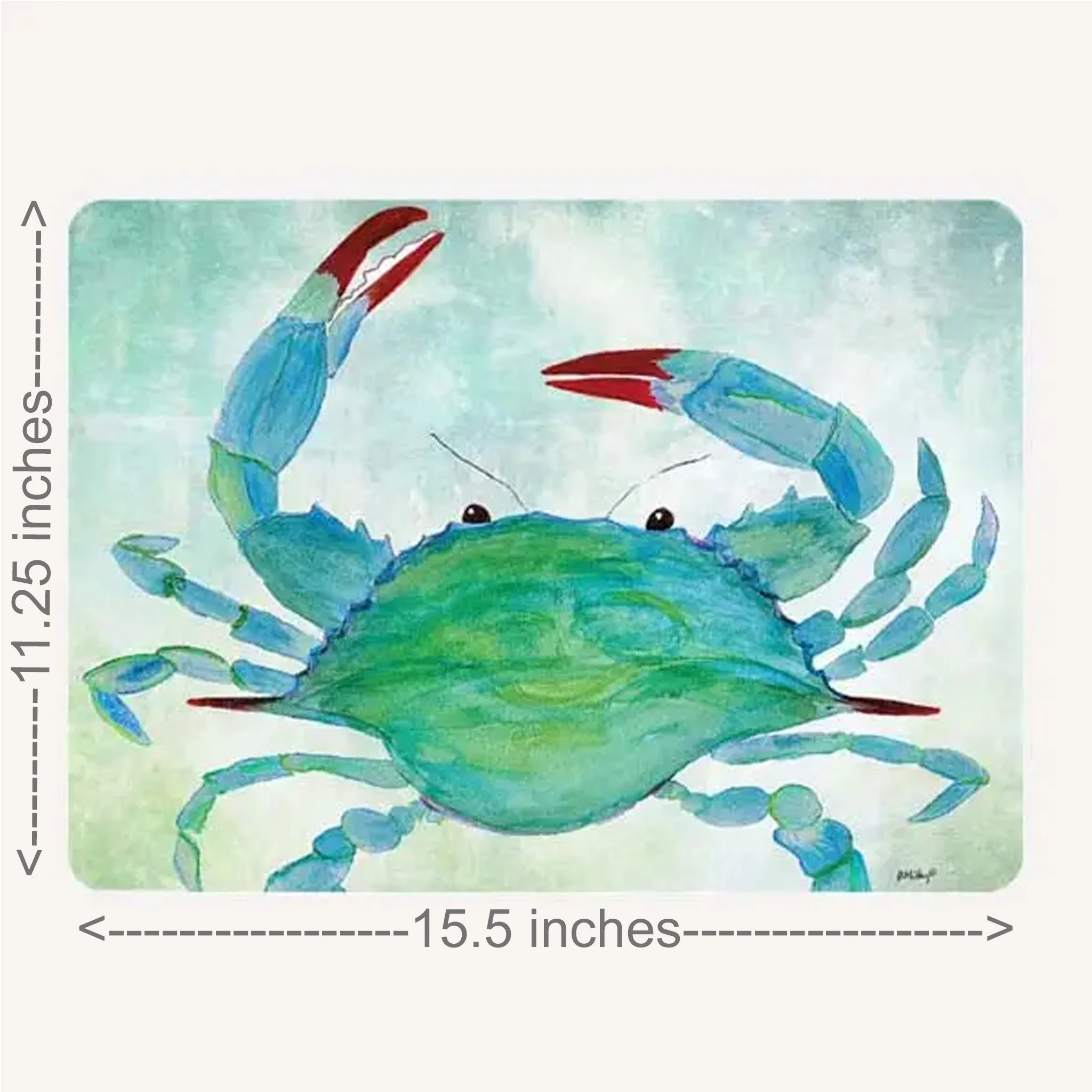 Watercolor Crab Glass Cutting Board - Image 3