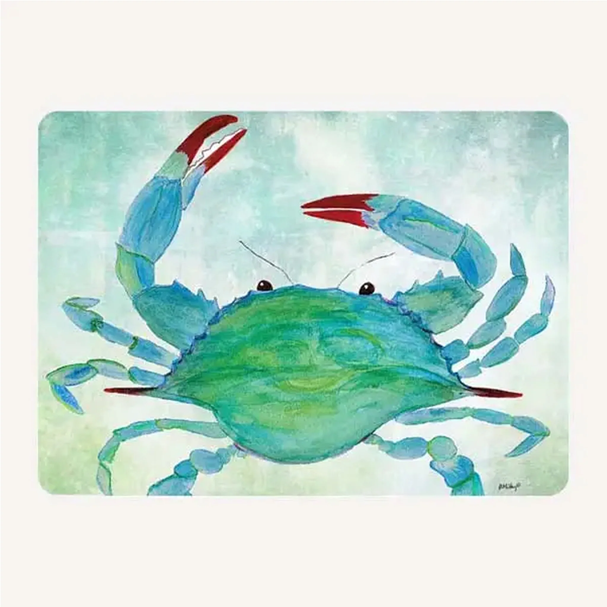 Watercolor Crab Glass Cutting Board - Image 4