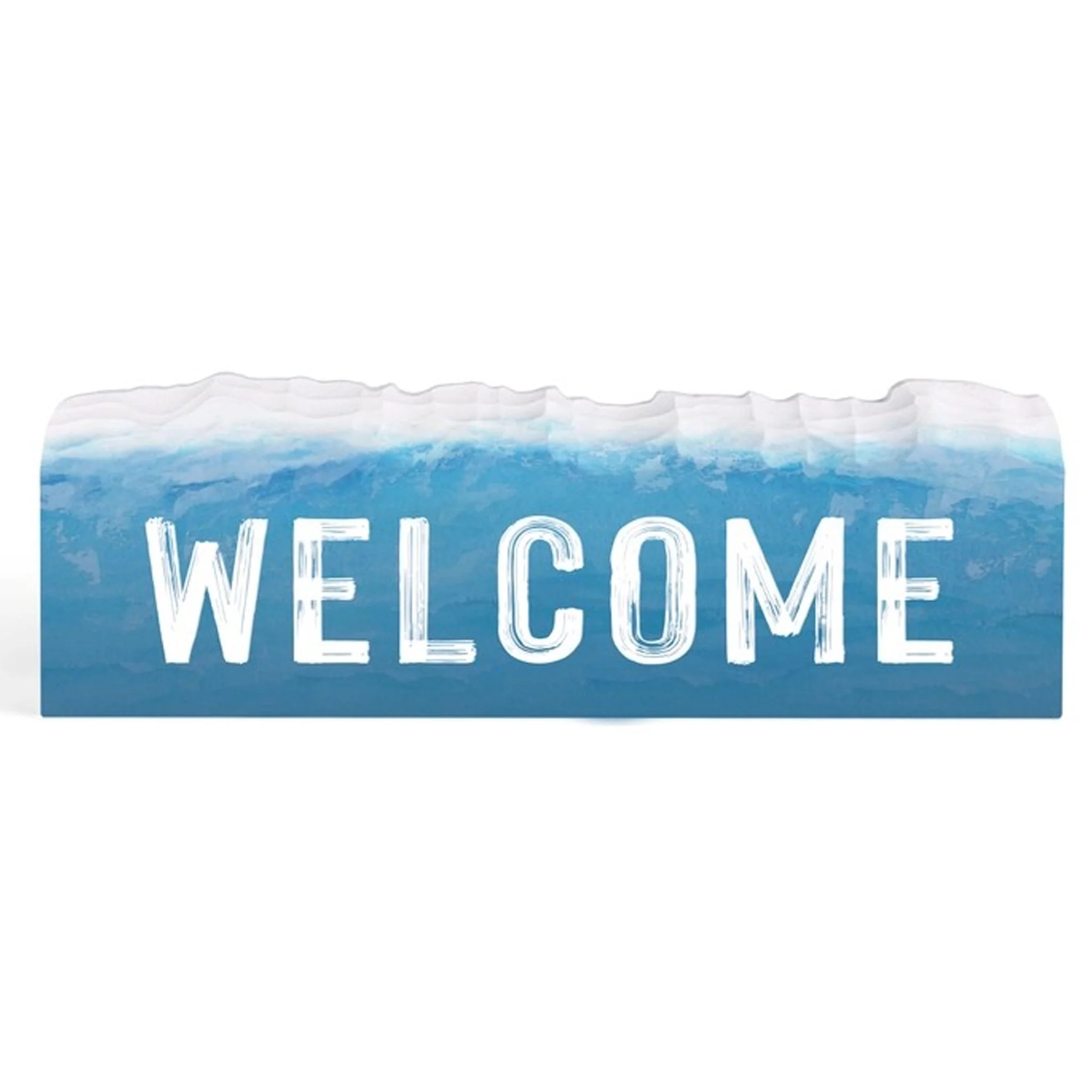 Welcome Waves Tabletop Wood Block Sign - Image 3