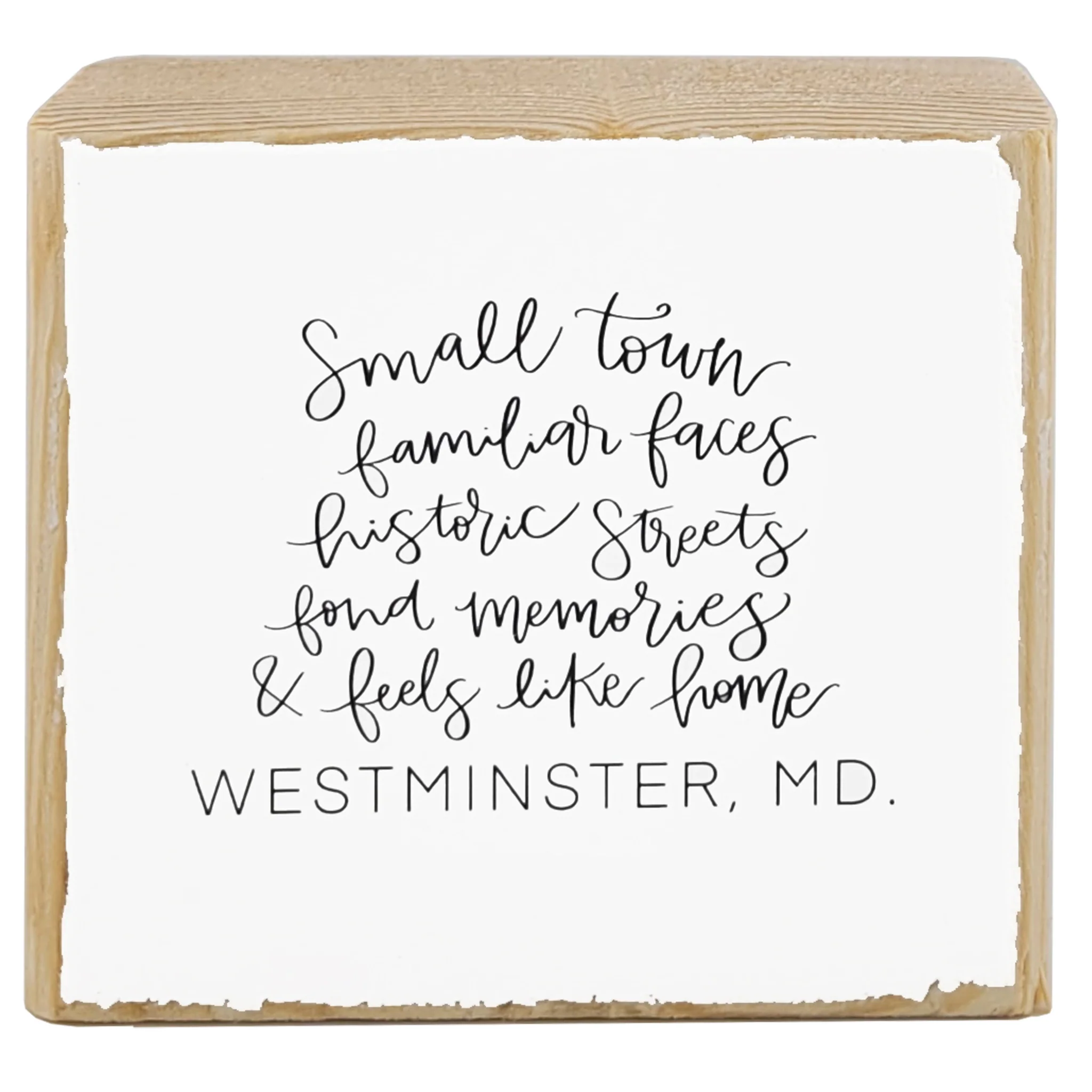 Westminster Feels Like Home Tabletop Wood Block