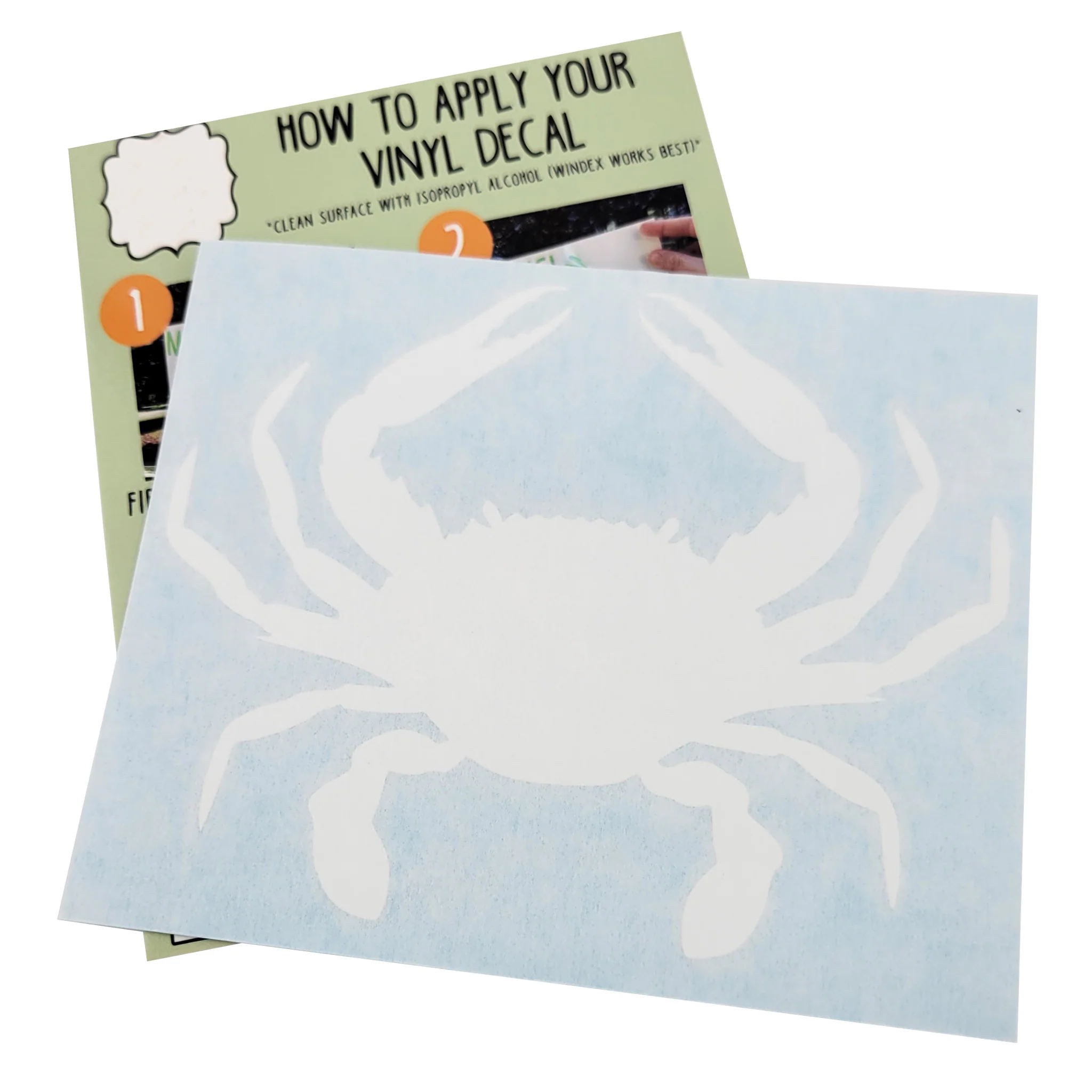 White Crab Die Cut Decal Vinyl Sticker - Image 3