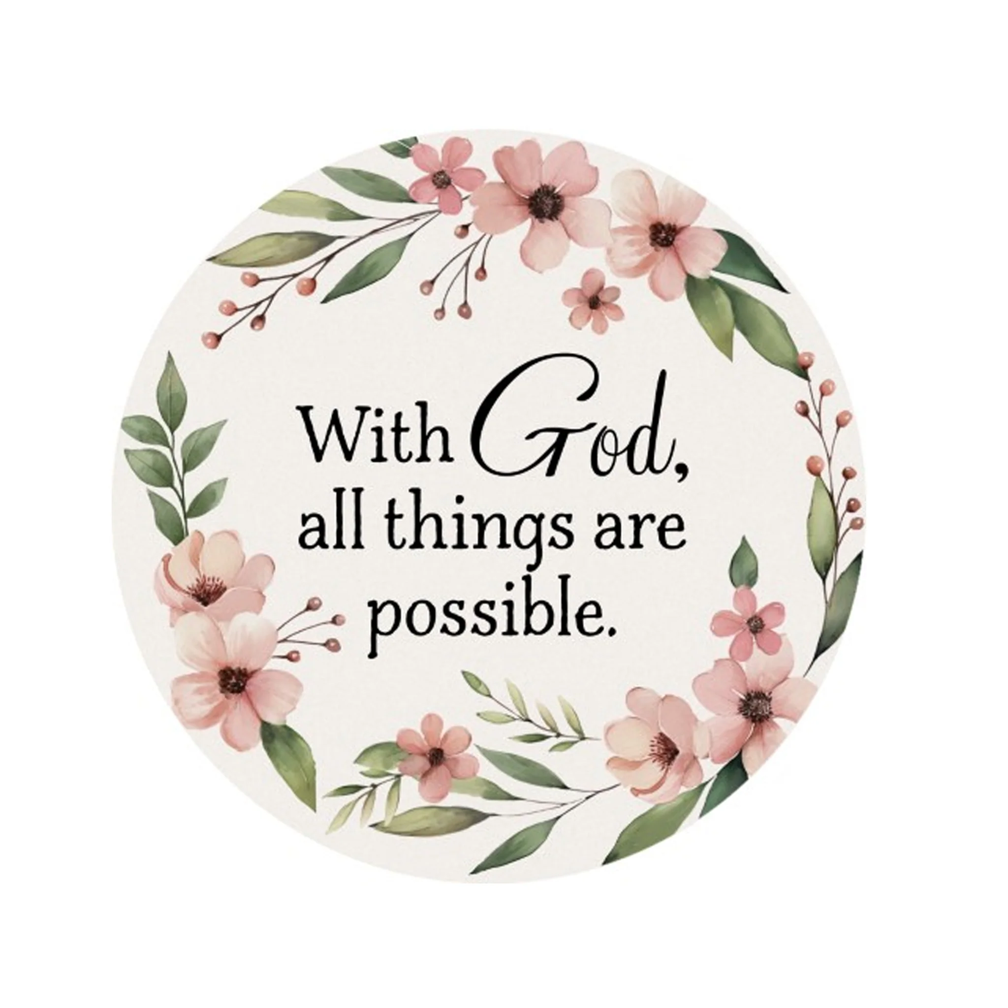 With God All Things Are Possible Car Coaster