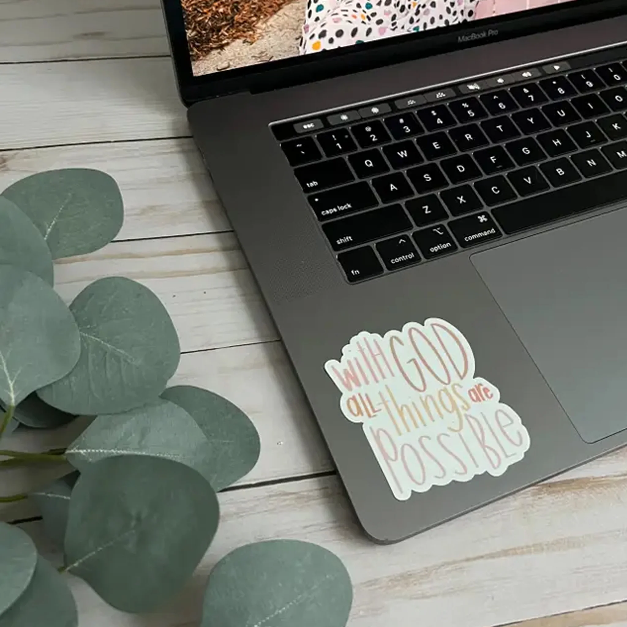 With God All Things Are Possible Vinyl Sticker - Image 3